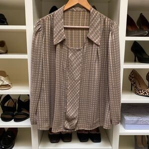 Vintage Plaid Blouse.  Size L.  GUC.​​